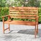 Costway Wooden Garden Bench 2-Person Patio Loveseat with Slatted Backrest Natural